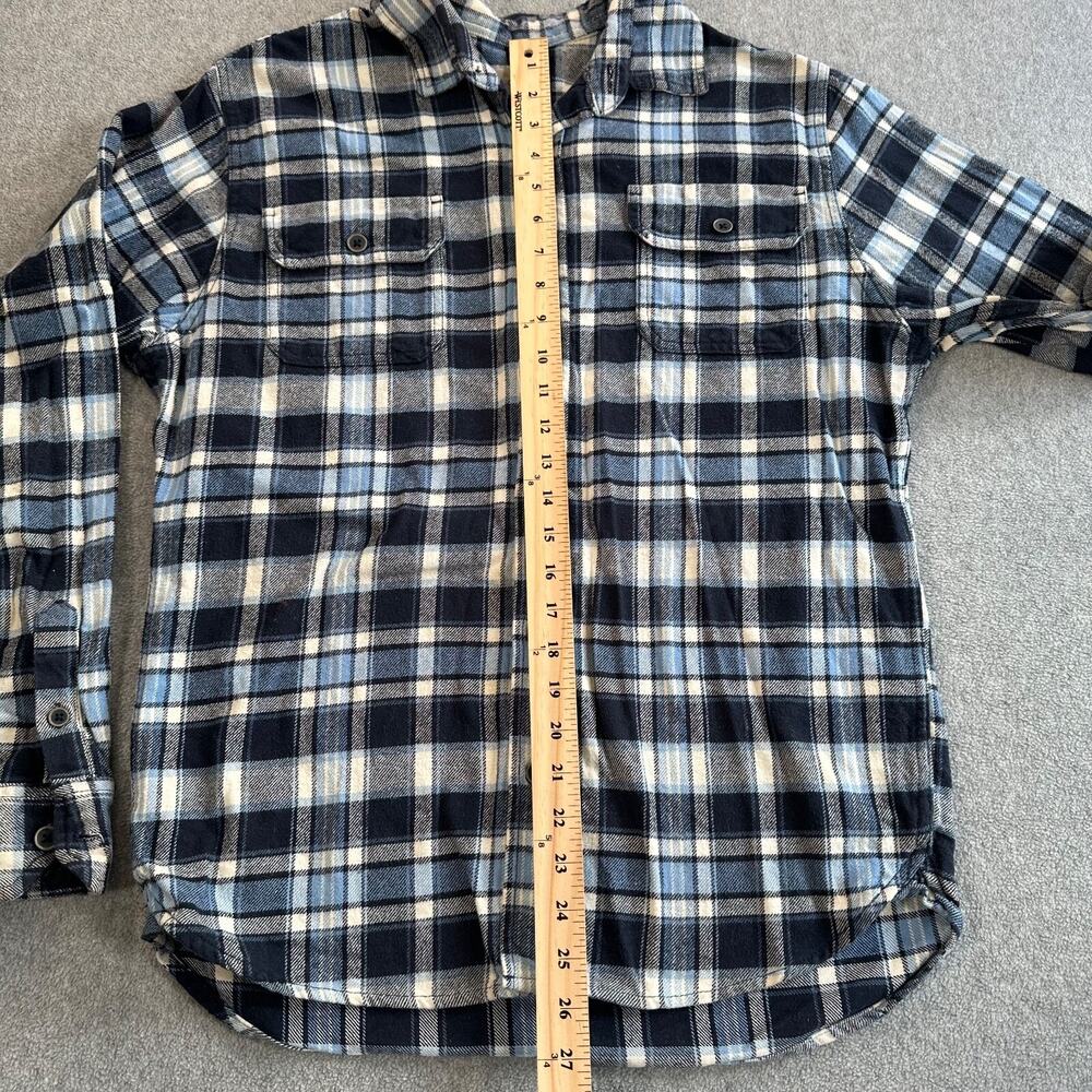 Jachs Blue Plaid Flannel Button Down Shirt Men's Medium Long Sleeve - Picture 8 of 10